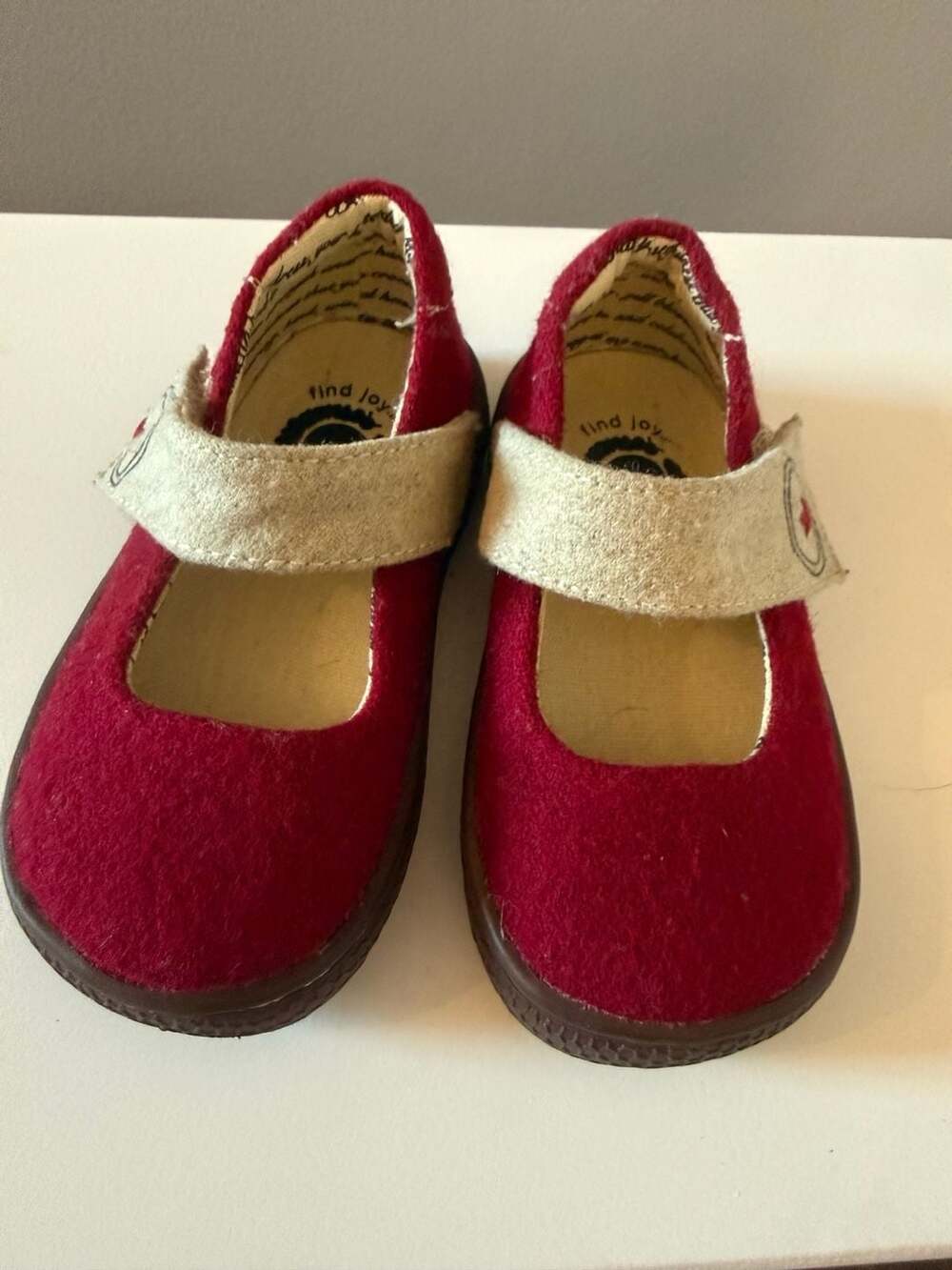 Livie & Luca Carta II Dark Red Felt Mary Jane Shoes